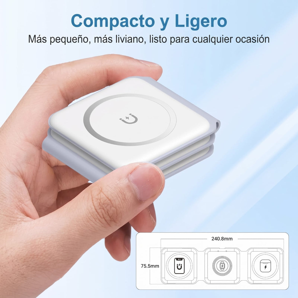 CARGADOR MAGNÉTICO FOLD 3 EN 1