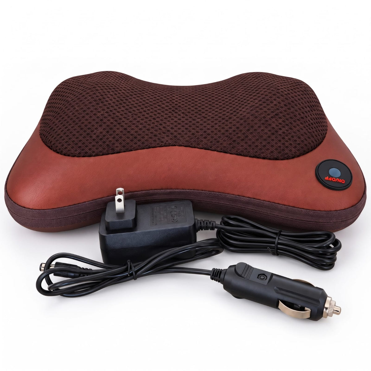 COJIN MASAJEADOR SHIATSU 8 RODILLOS CON TERMOTERAPIA