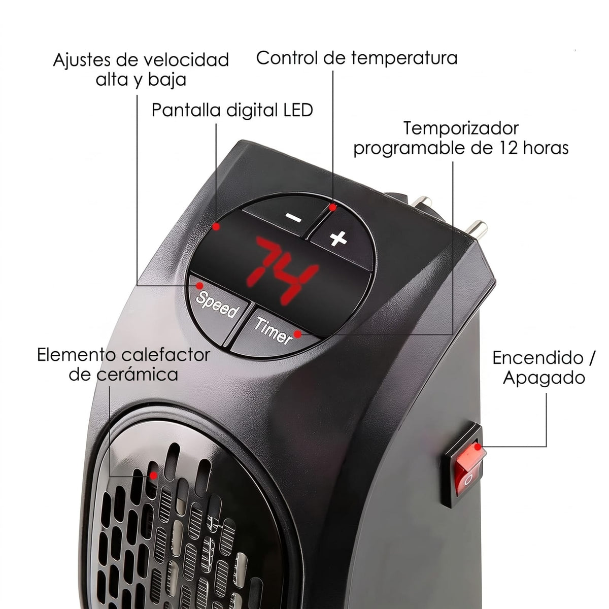 MINI CALEFACTOR ELÉCTRICO PORTÁTIL