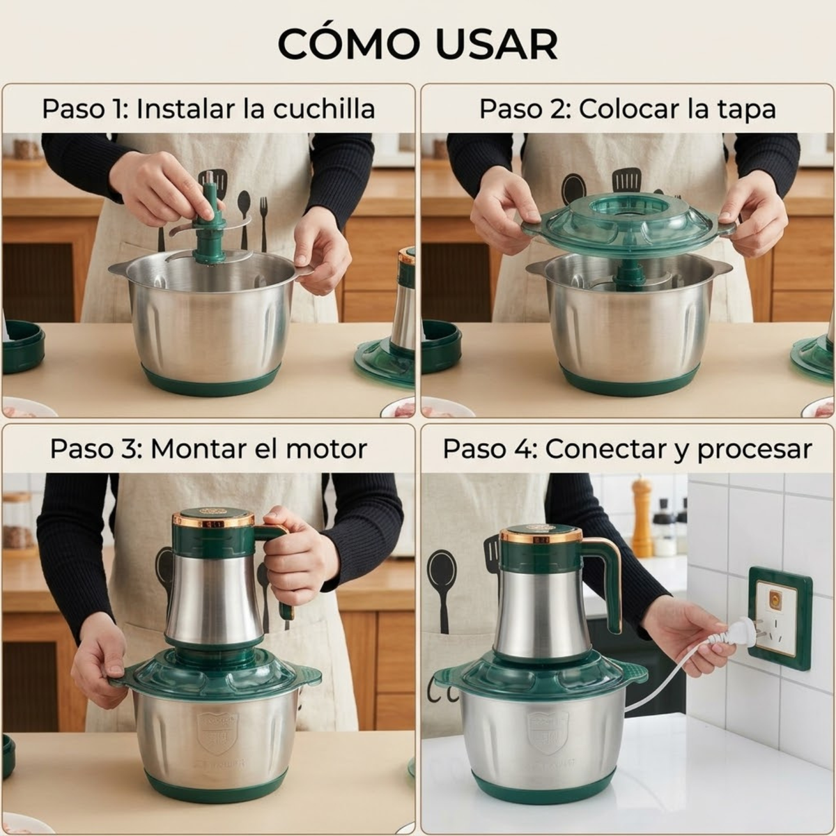 PICADORA ELÉCTRICA DE ALIMENTOS 3L 300W